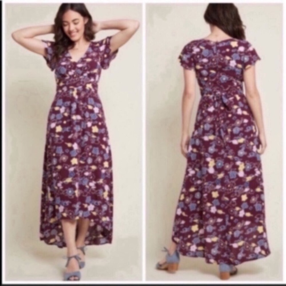 Modcloth Burgundy Retro High Low Dress
